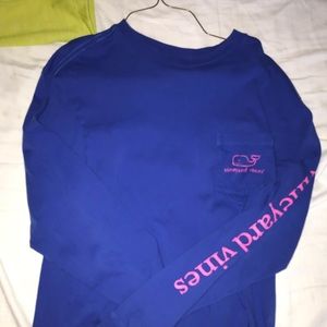 Blue and pink vineyard vines long sleeve tee
